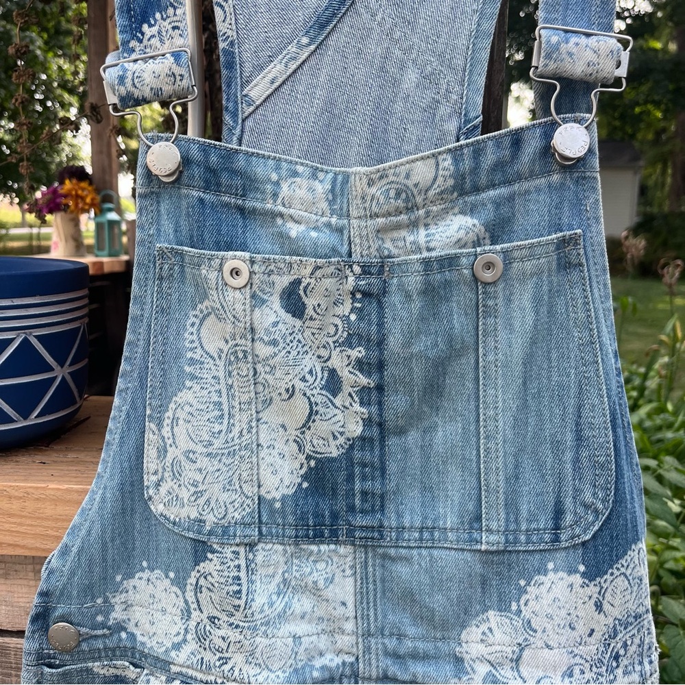 Free People We the Free Botanical Paisley Denim Urban Outfitters Overalls
